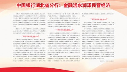 中国银行湖北省分行：金融活水润泽民营经济