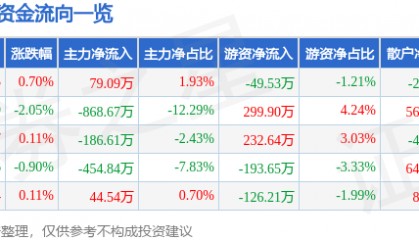 股票行情快报：徐家汇（002561）8月1日主力资金净买入79.09万元