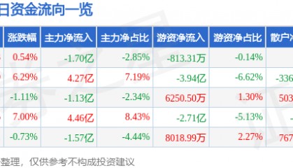 股票行情快报：江淮汽车（600418）8月25日主力资金净卖出1.70亿元